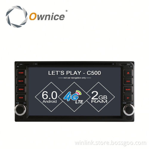Ownice C500 Android 6.0 Cortex A53 Quad Core car dvd player with gps for universal 2 din support DVR